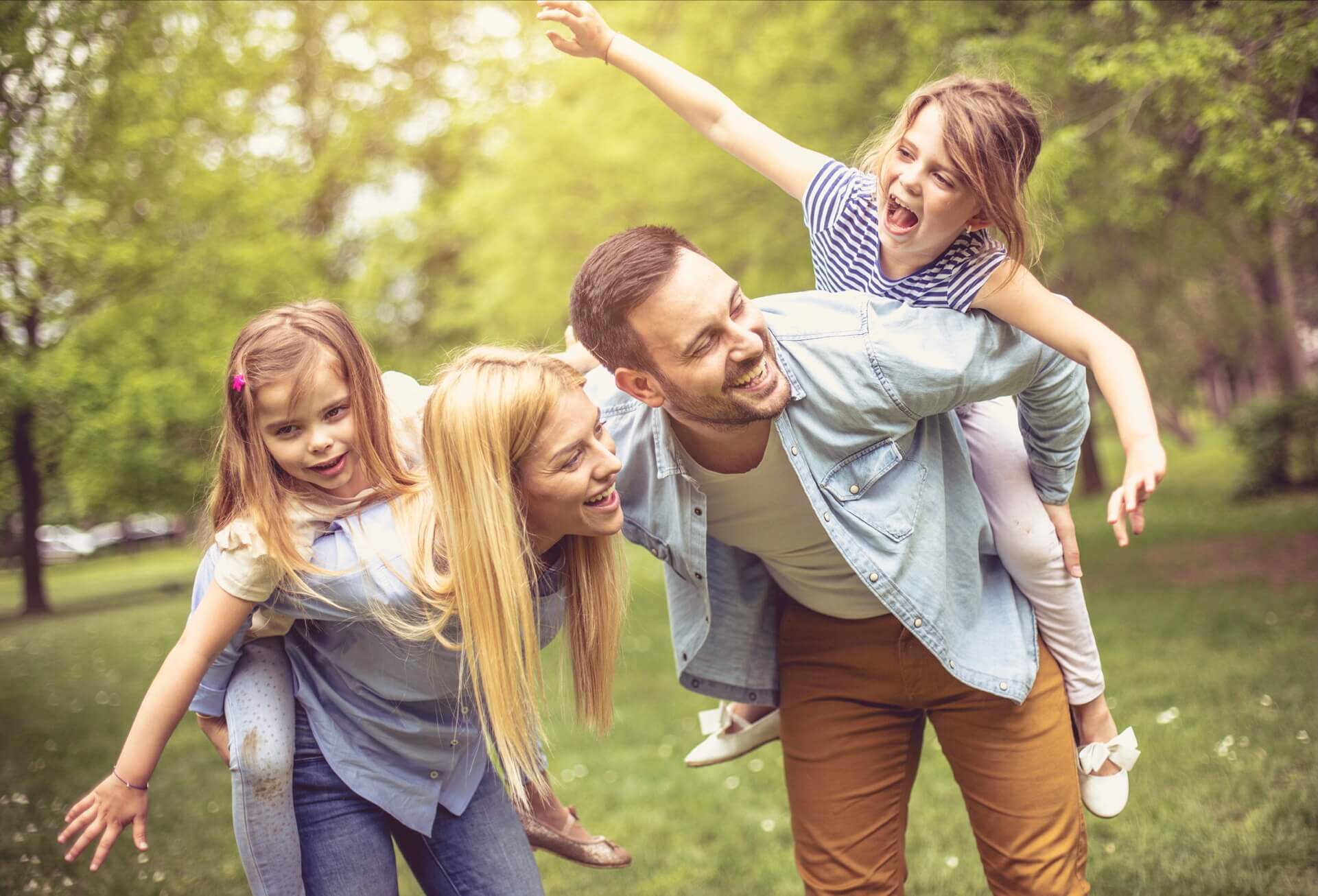 Family enjoying outdoors