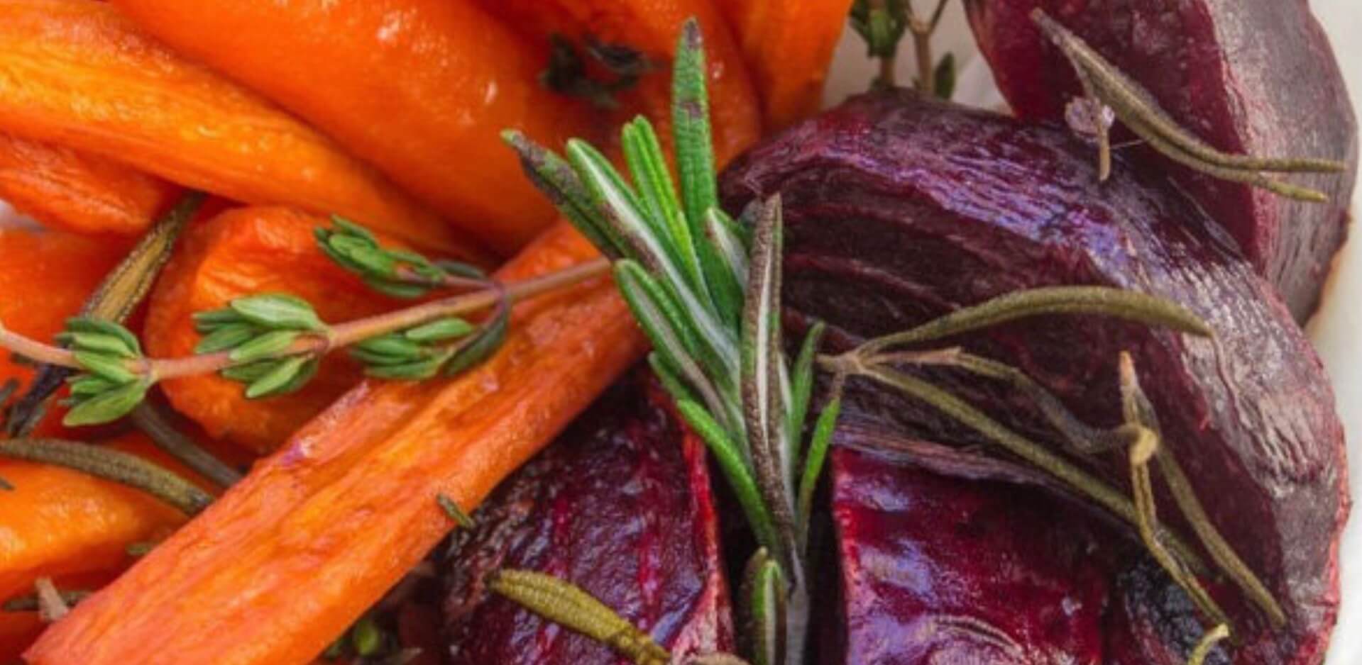 Roasted Beets & Carrots with Rosemary Garlic Butter